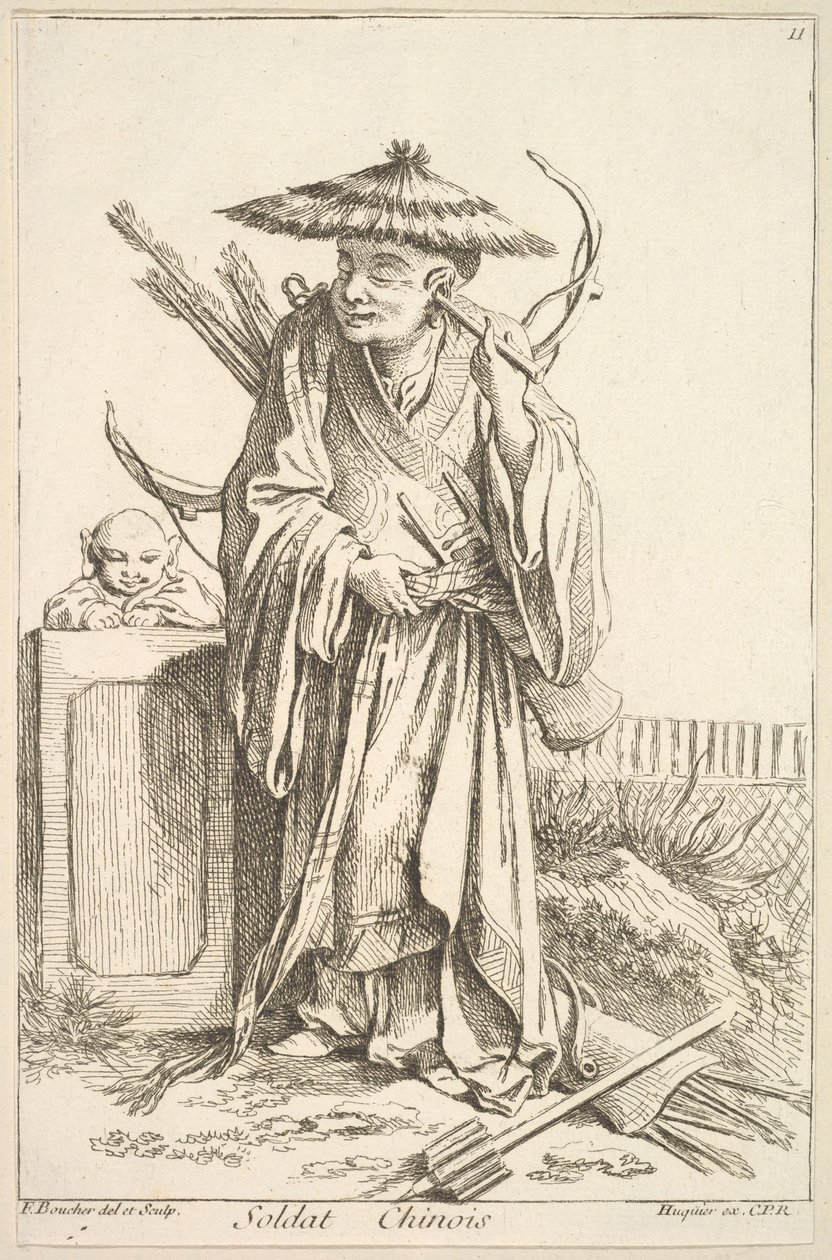 Čínský voják, 1738-45. od François Boucher