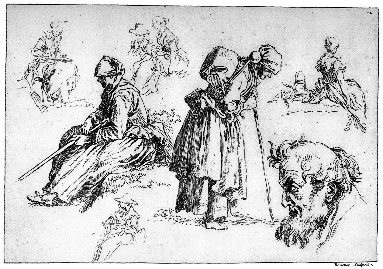 Různé postavy, c1720-1770, 1924 od François Boucher