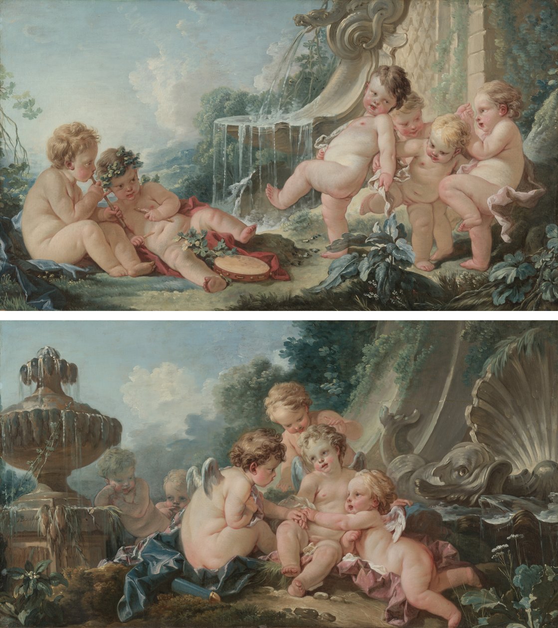 Hudba a tanec a Cupids in Conspiracy od François Boucher