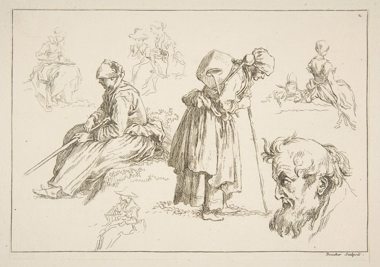 List skic, 1753. od François Boucher