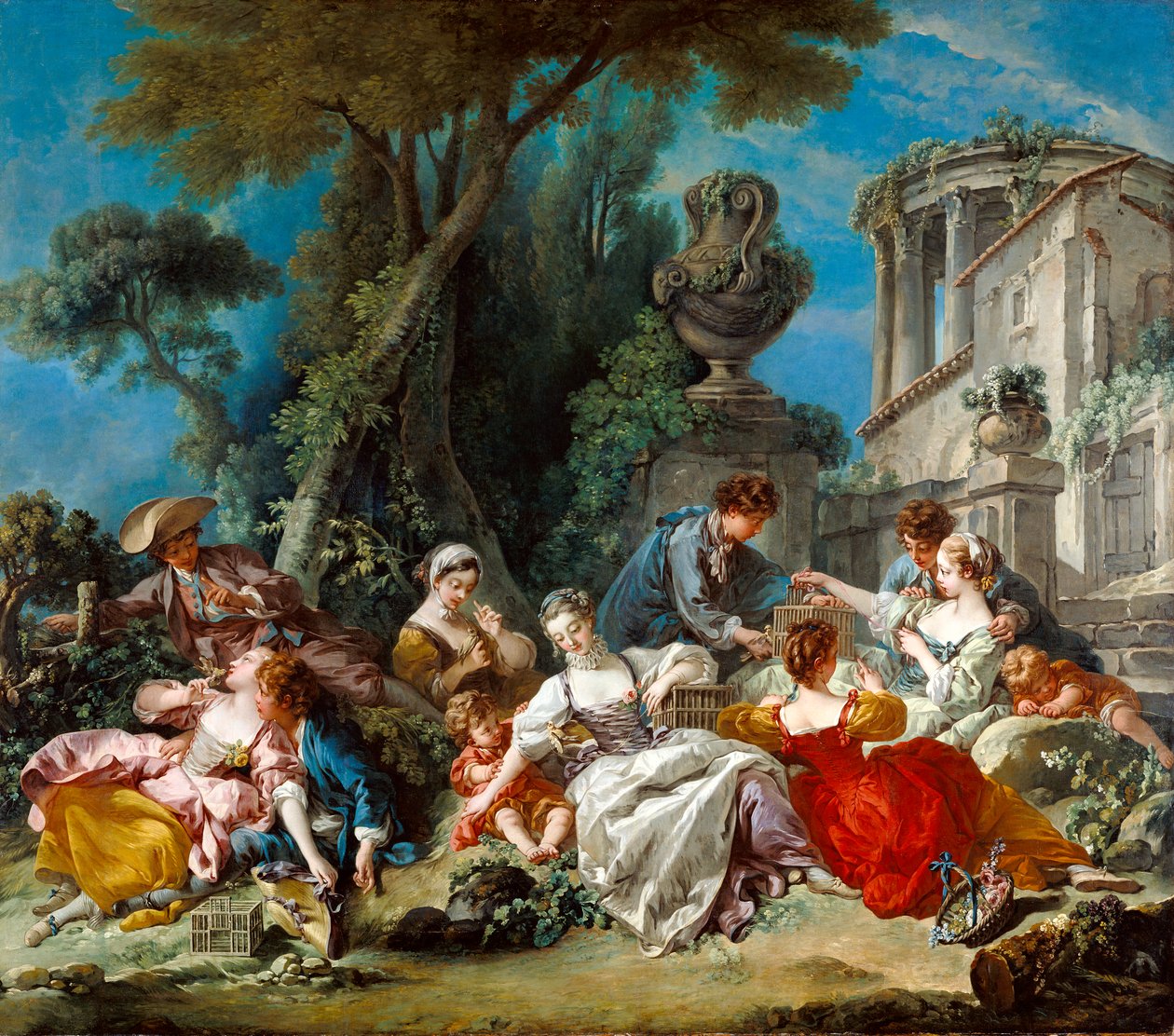 Lapače ptáků, 1748 od François Boucher