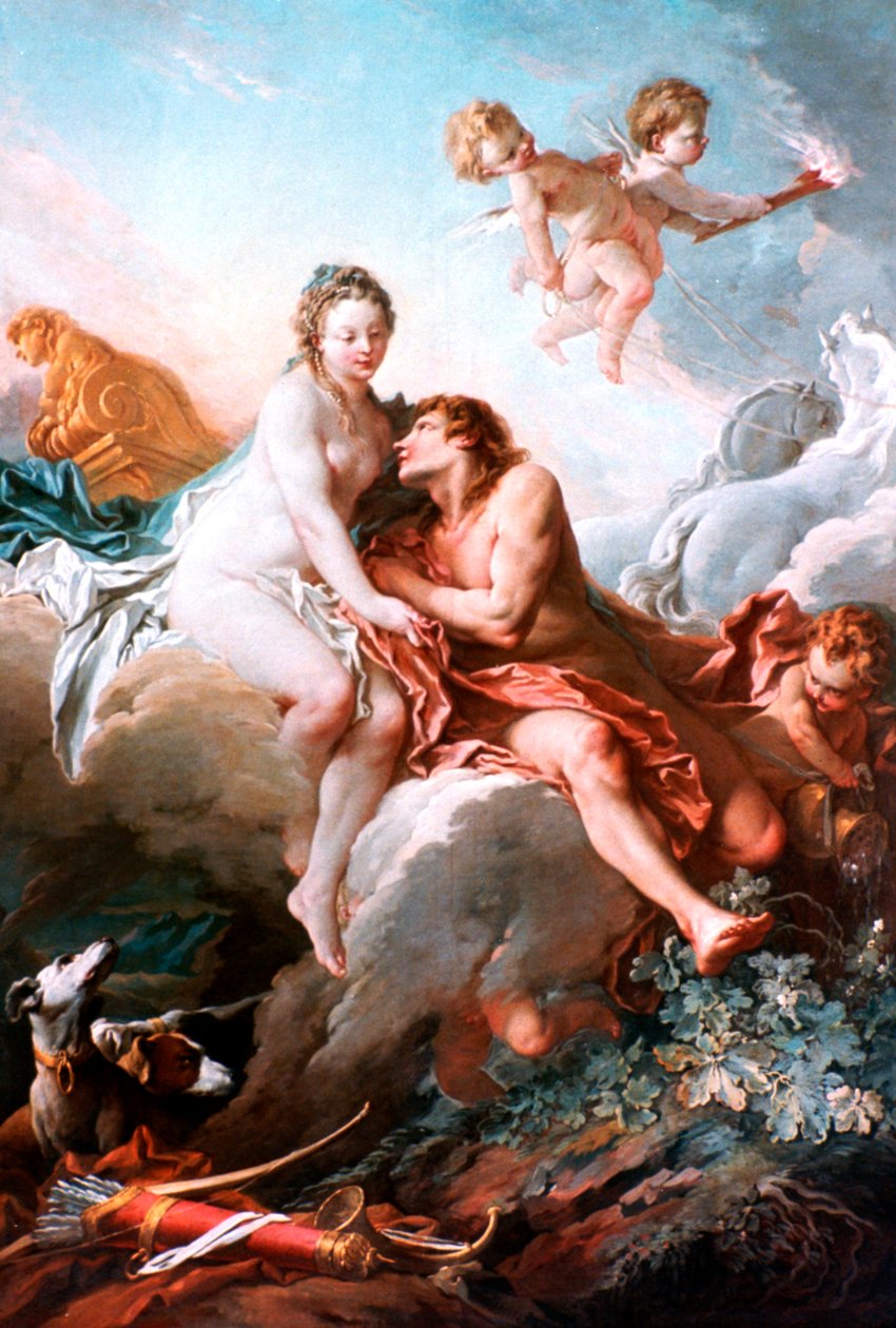 Venuše a Mars, c1725-1770 od François Boucher