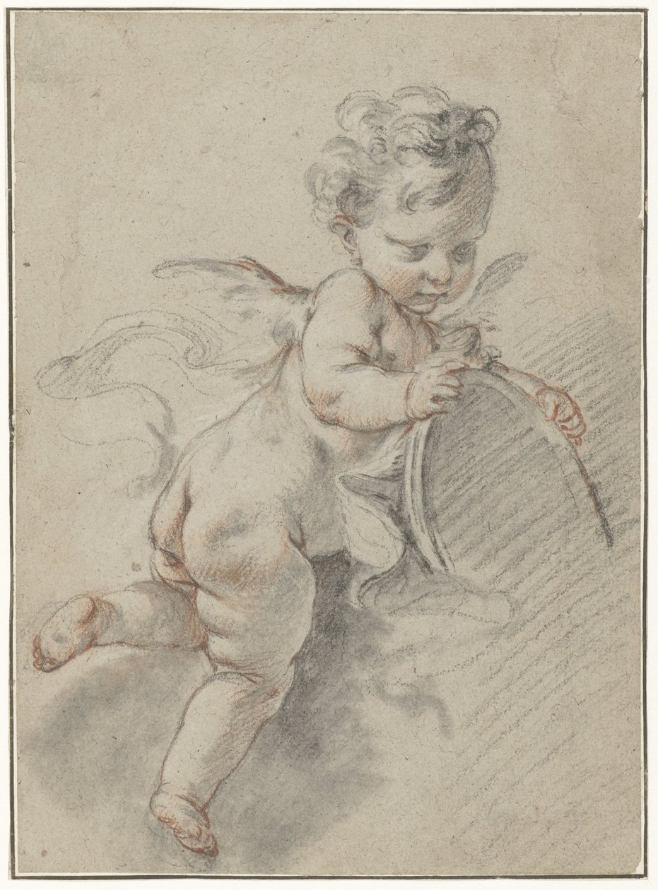 Plovoucí putto s toaletním zrcadlem od François Boucher