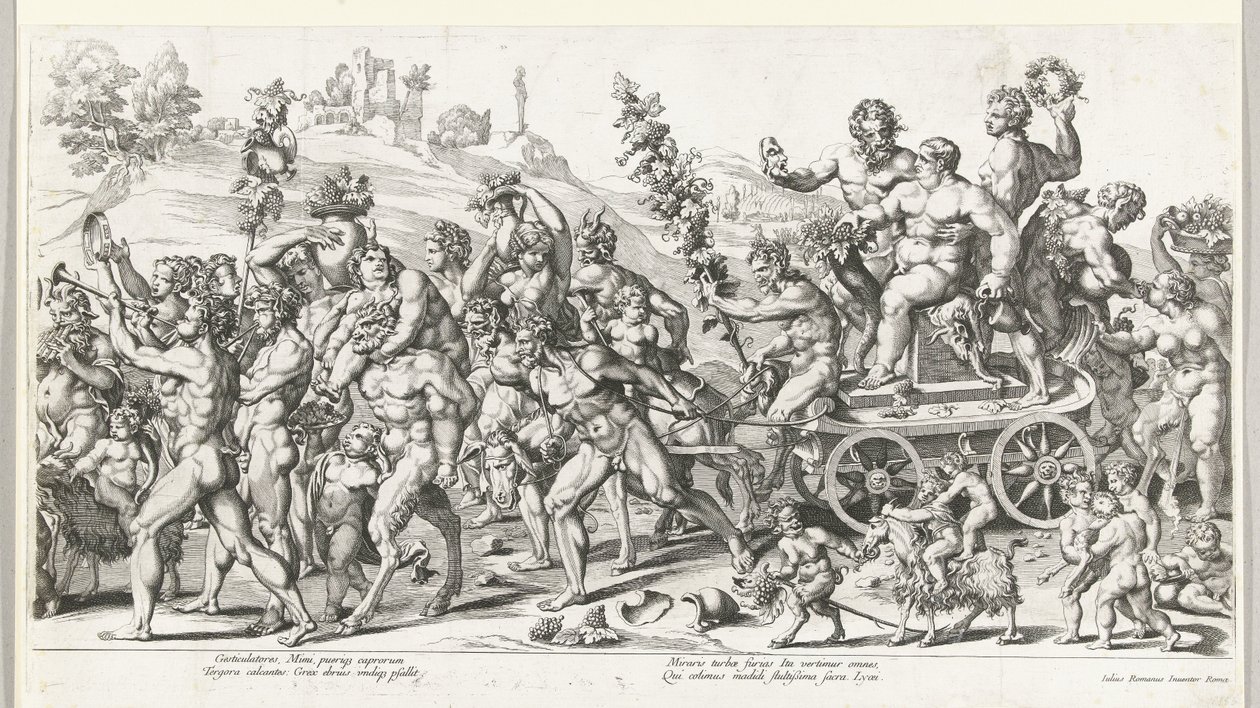 Bacchův triumf, pravá polovina od François Chauveau (attributed to)