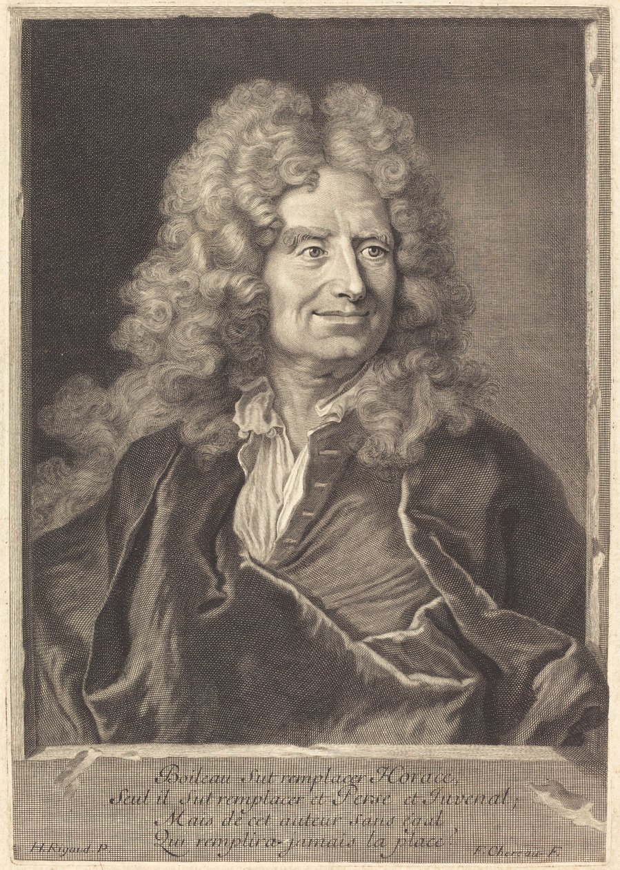 Nicholas Boileau od François Chereau I after Hyacinthe Rigaud