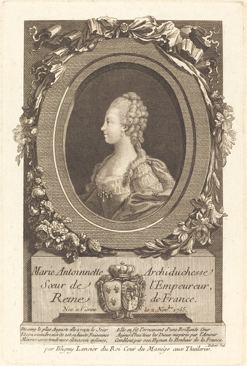 Marie Antoinetta od François Hubert after Honore Thomas Bligny