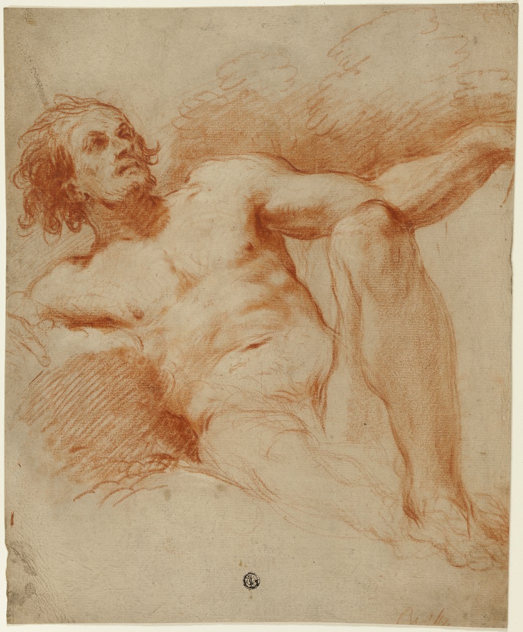 Sedící mužský akt od François Le Moyne