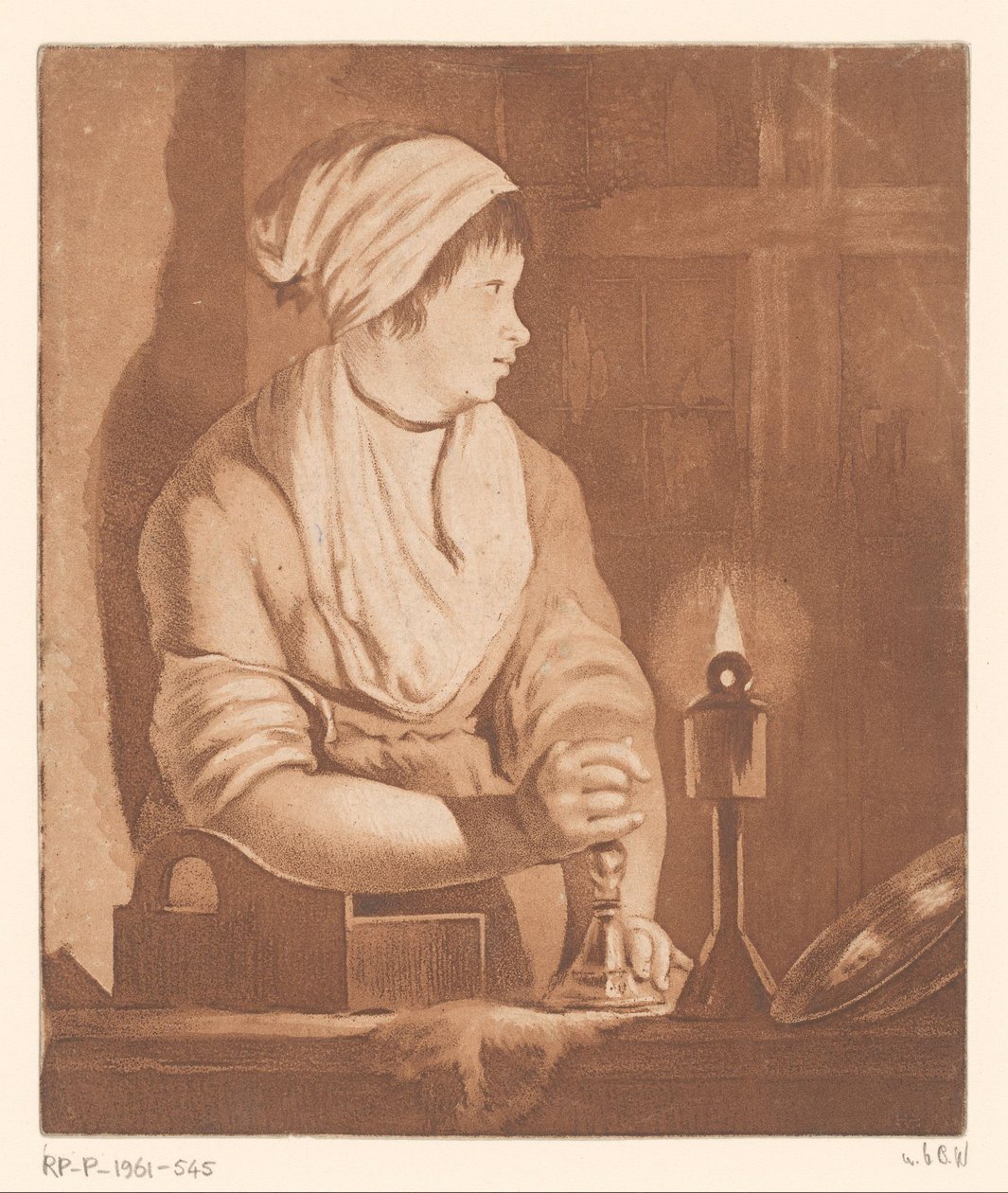 Žena při svíčkách od François Philippe Charpentier (possibly)