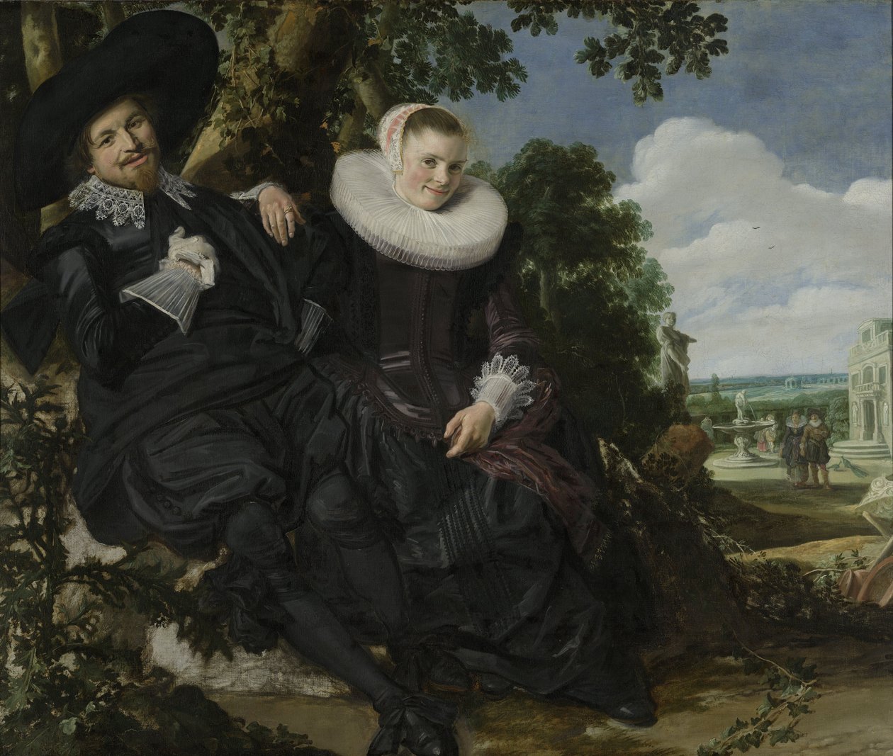 Portrét páru v krajině od Frans Hals