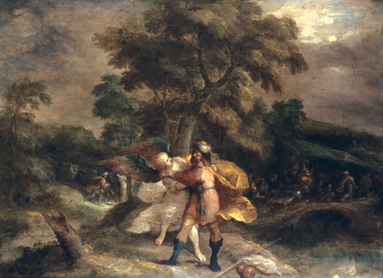 Jákob a anděl od Frans II Francken