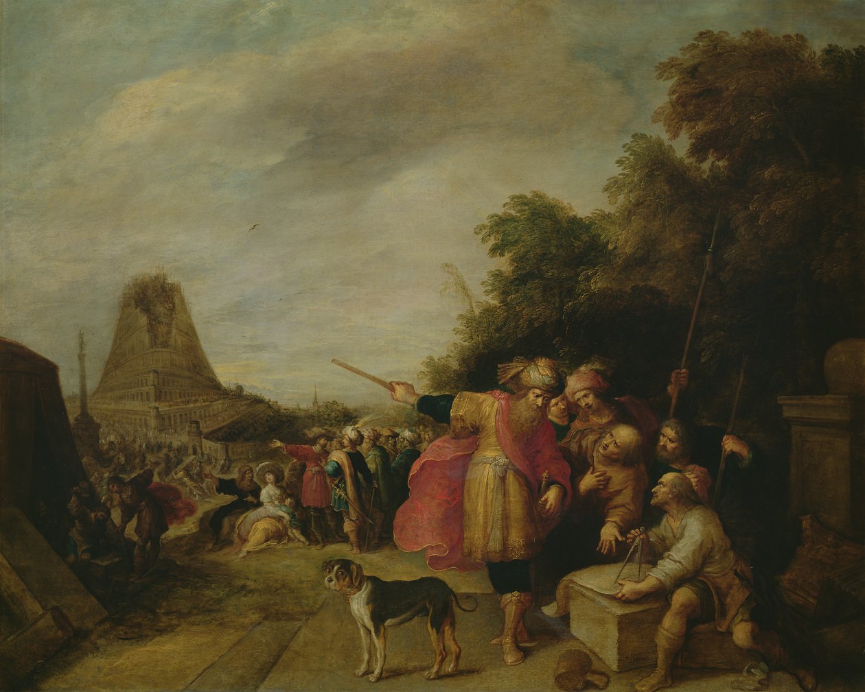 Stavba babylonské věže od Frans II Francken the Younger