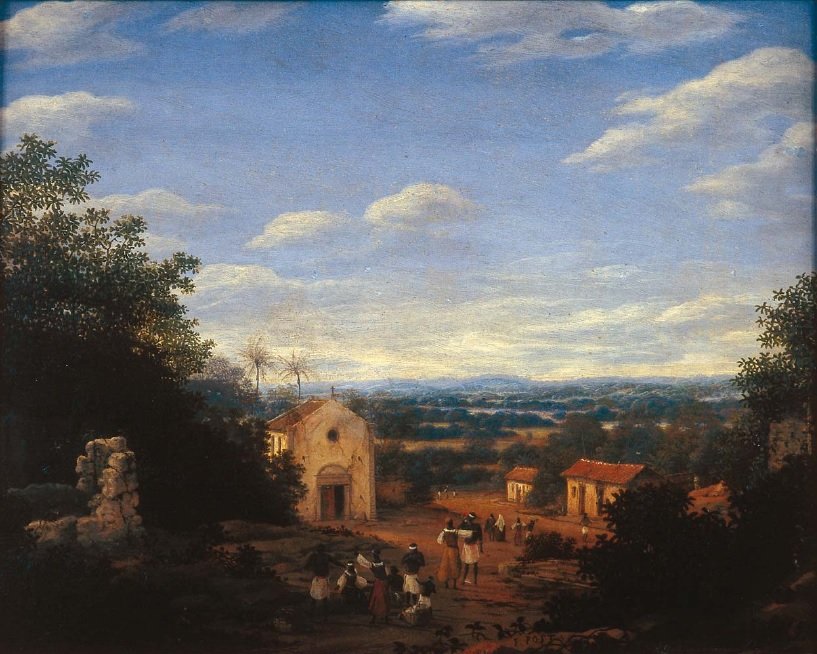 Kostel svatých Kosmy a Damiána v brazilském městě Igarassu. od Frans Post