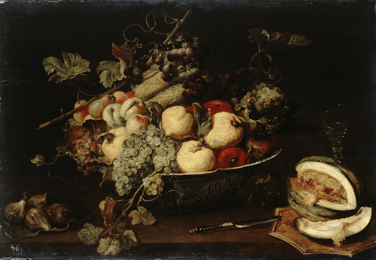 Ovoce v misce a nakrájený meloun od Frans Snyders or Snijders