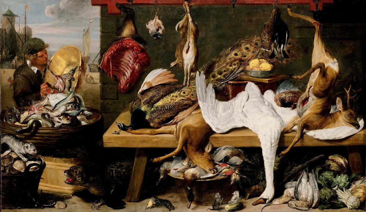 Tržní scéna na nábřeží od Frans Snyders or Snijders