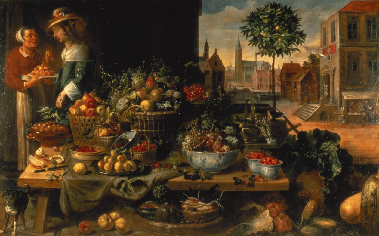 Ovocný stánek, kolem roku 1640 od Frans Snyders or Snijders
