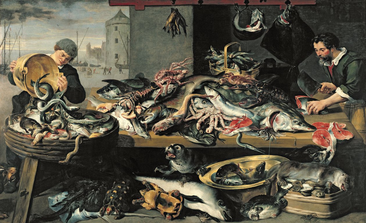 Rybí trh od Frans Snyders or Snijders