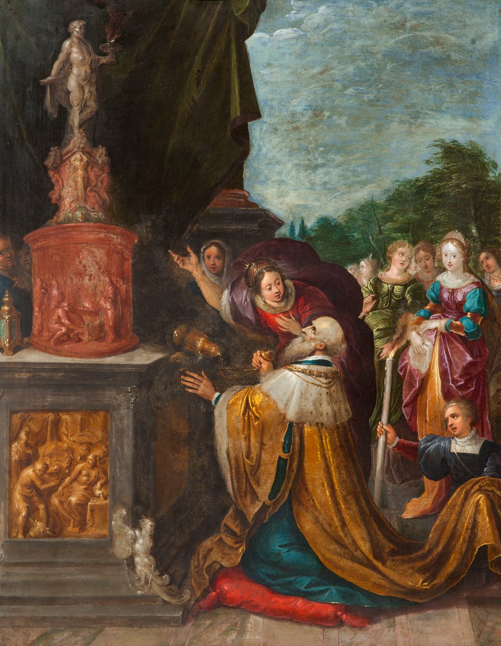 Modloslužba krále Šalamouna. od Frans Francken the Younger