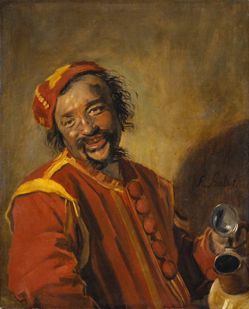 Německy: Der lustige Zecher / Mr Peeckelhaering.  Peeckelhaeringh od Frans Hals
