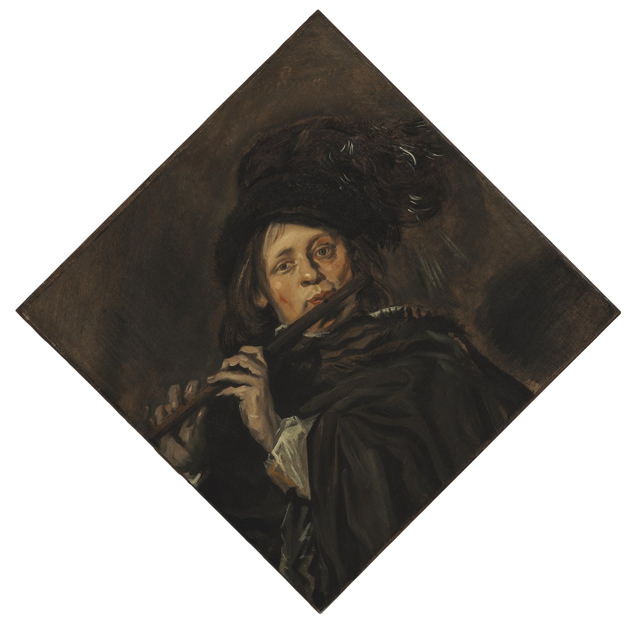 Mladý muž hraje na flétnu od Frans Hals