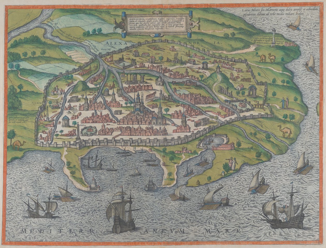 Mapa Alexandrie, 1575 od Frans Hogenberg