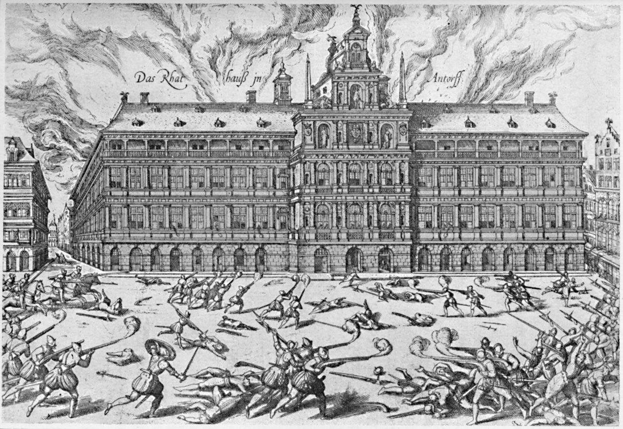 The Sack of Antwerp, 1576, 1903 od Frans Hogenberg
