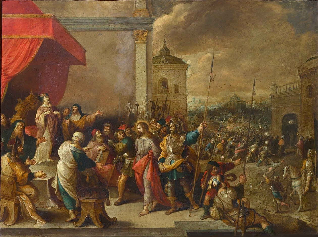 Kristus před Kaifášem, c. 1650. od Frans III Francken