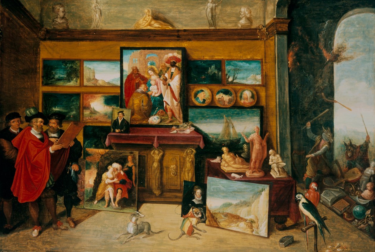 Interiér galerie od Frans II the Younger Francken