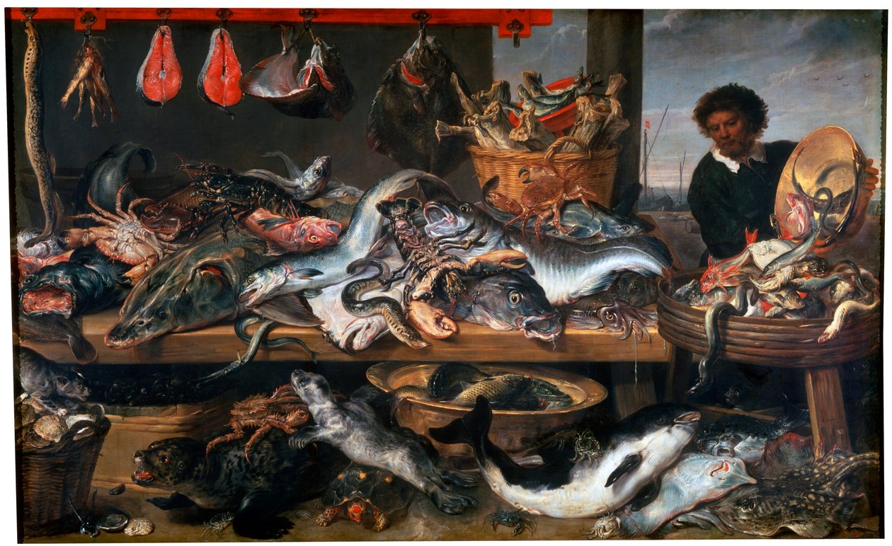Obchod s rybami, 17. století od Frans Snyders or Snijders