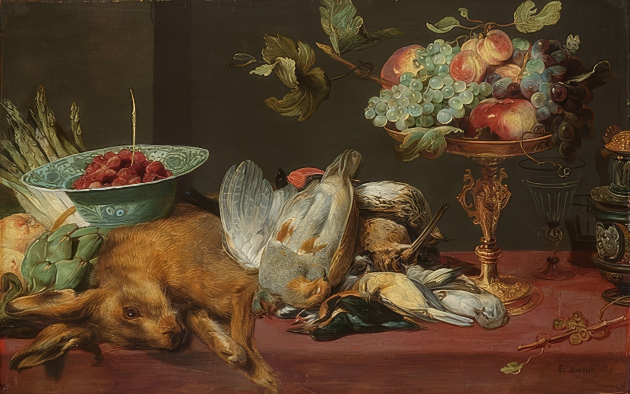 Zátiší s drobnou zvěří a ovocem od Frans Snyders or Snijders