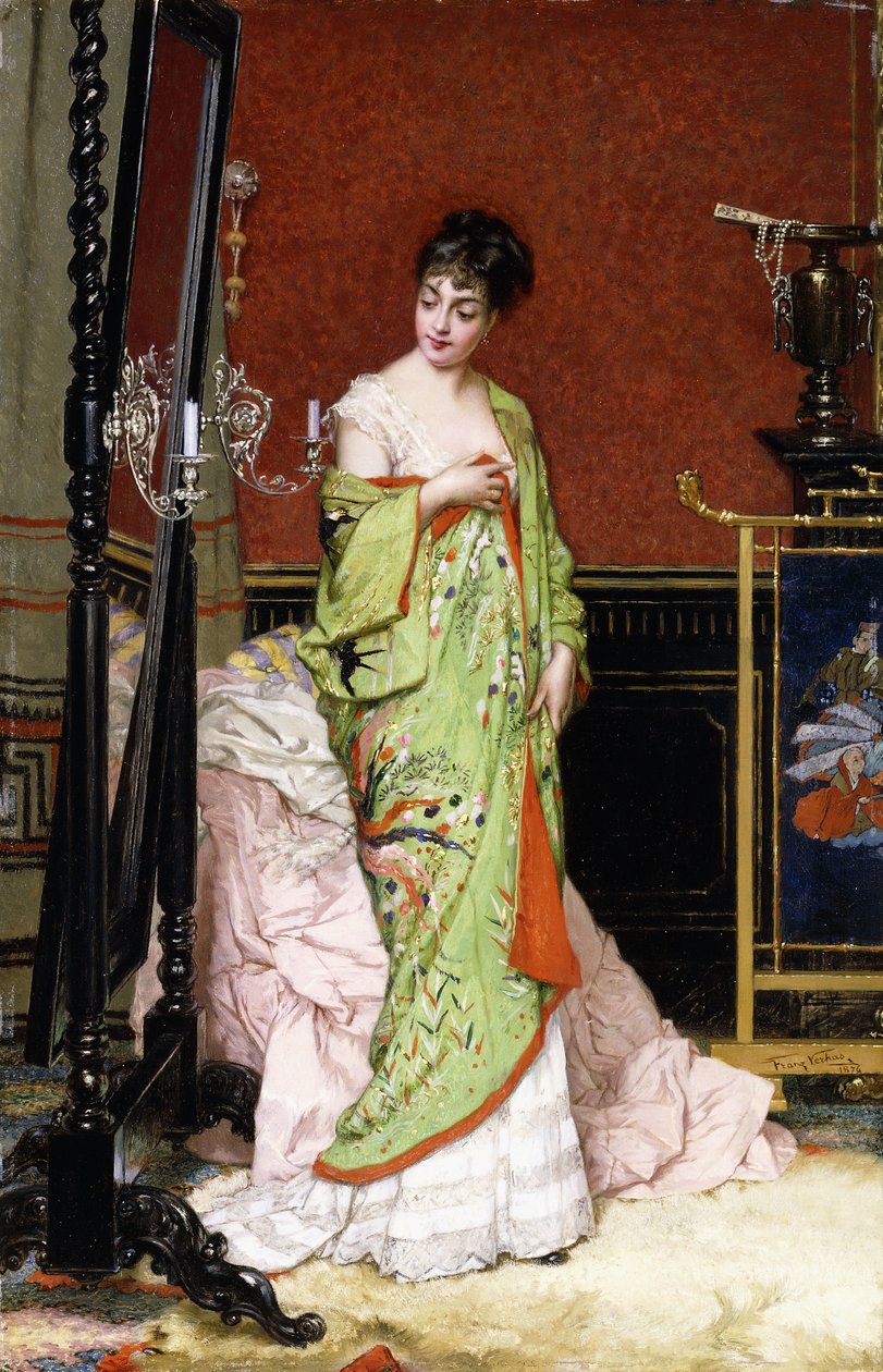 Zelené kimono, 1876 od Frans Verhas