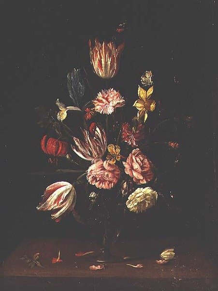 Tulipány, růže, kosatec a narcis od Frans Ykens
