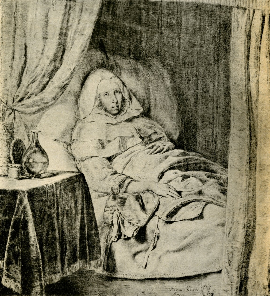 Nemocná žena od Frans van Mieris
