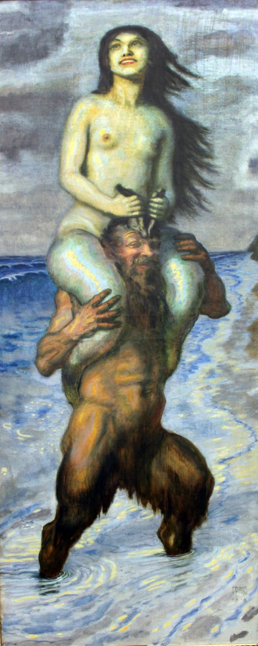 Faun a mořská panna od Franz von Stuck