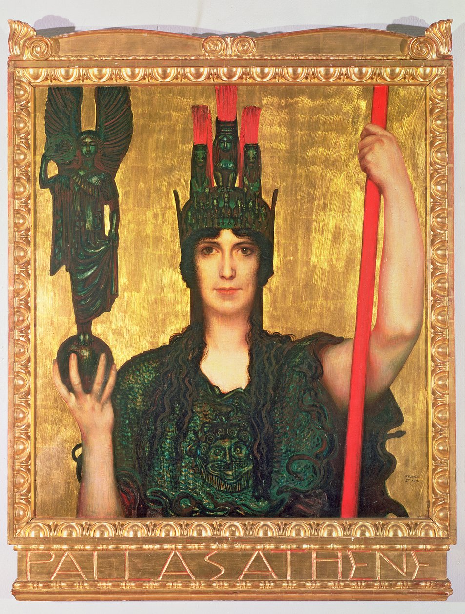 Pallas Athena, 1898 (panel) od Franz von Stuck