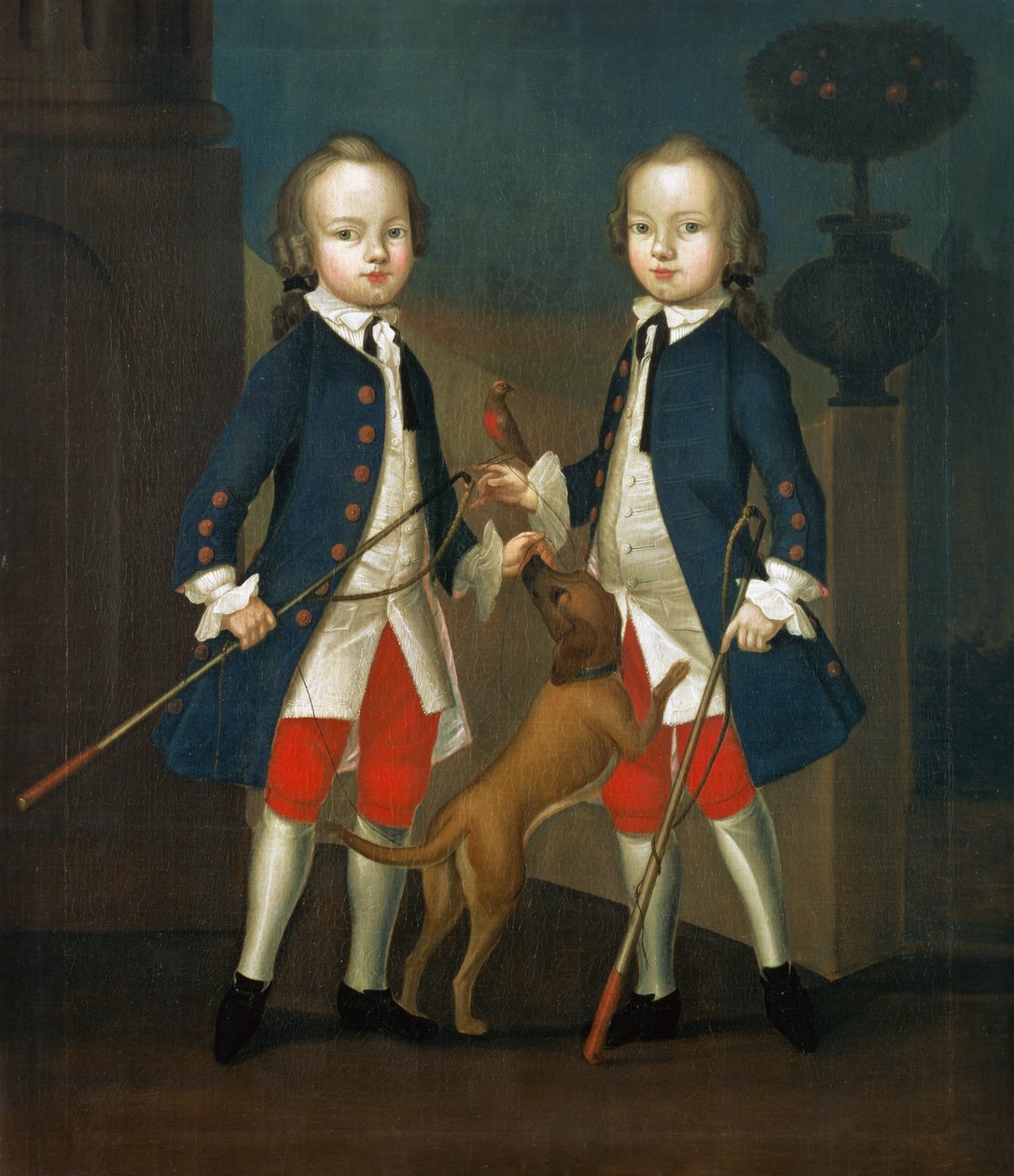 Dvojčata Gosnallova: Mistr Thomas a mistr John Gosnallovi z Bentley, kolem roku 1745 od Franz Cusaude