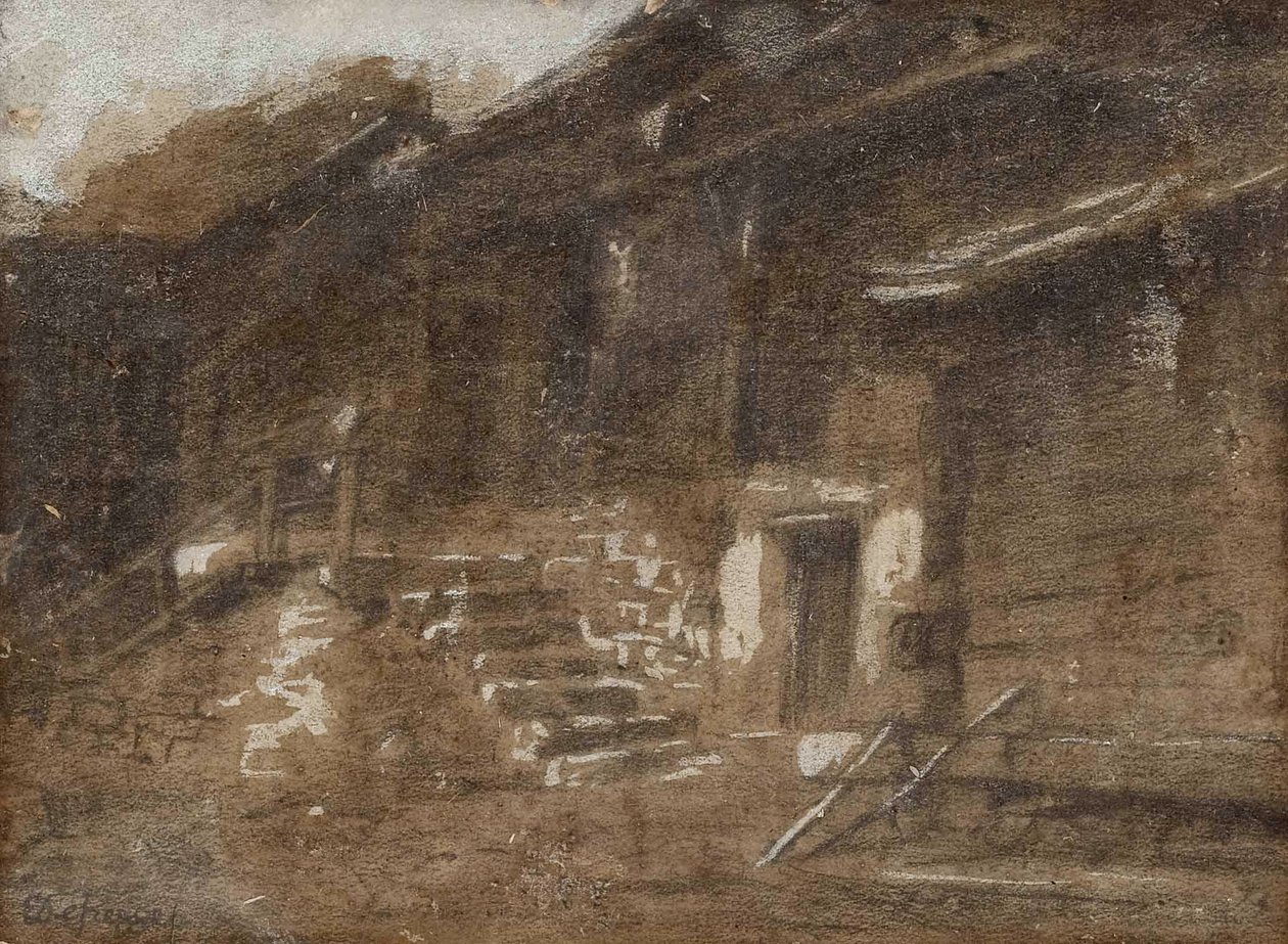 Zadní dvorek se schodištěm od Franz Defregger