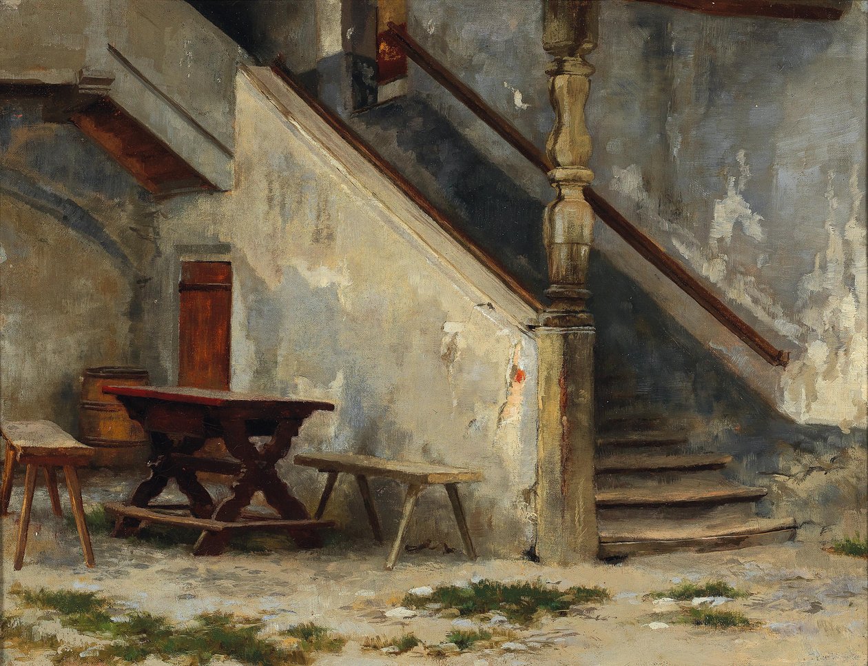 Chodba domu se schodištěm od Franz Defregger