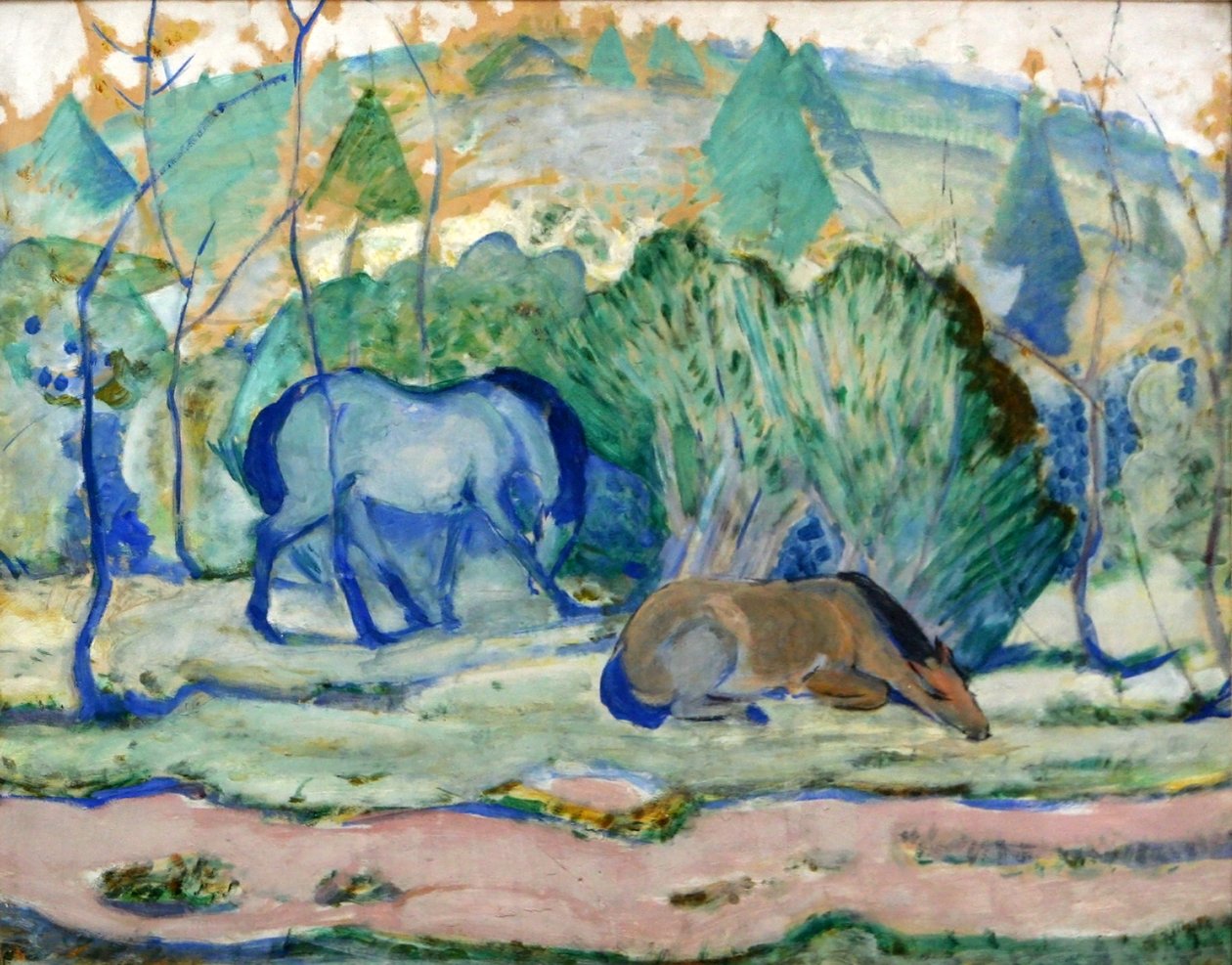 Koně na pastvině od Franz Marc
