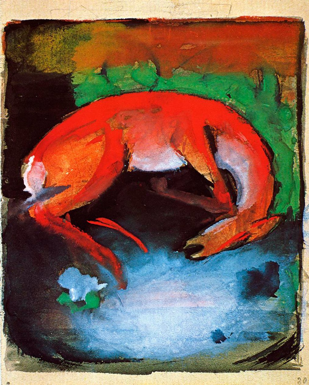 Mrtvý jelen, 1913 od Franz Marc