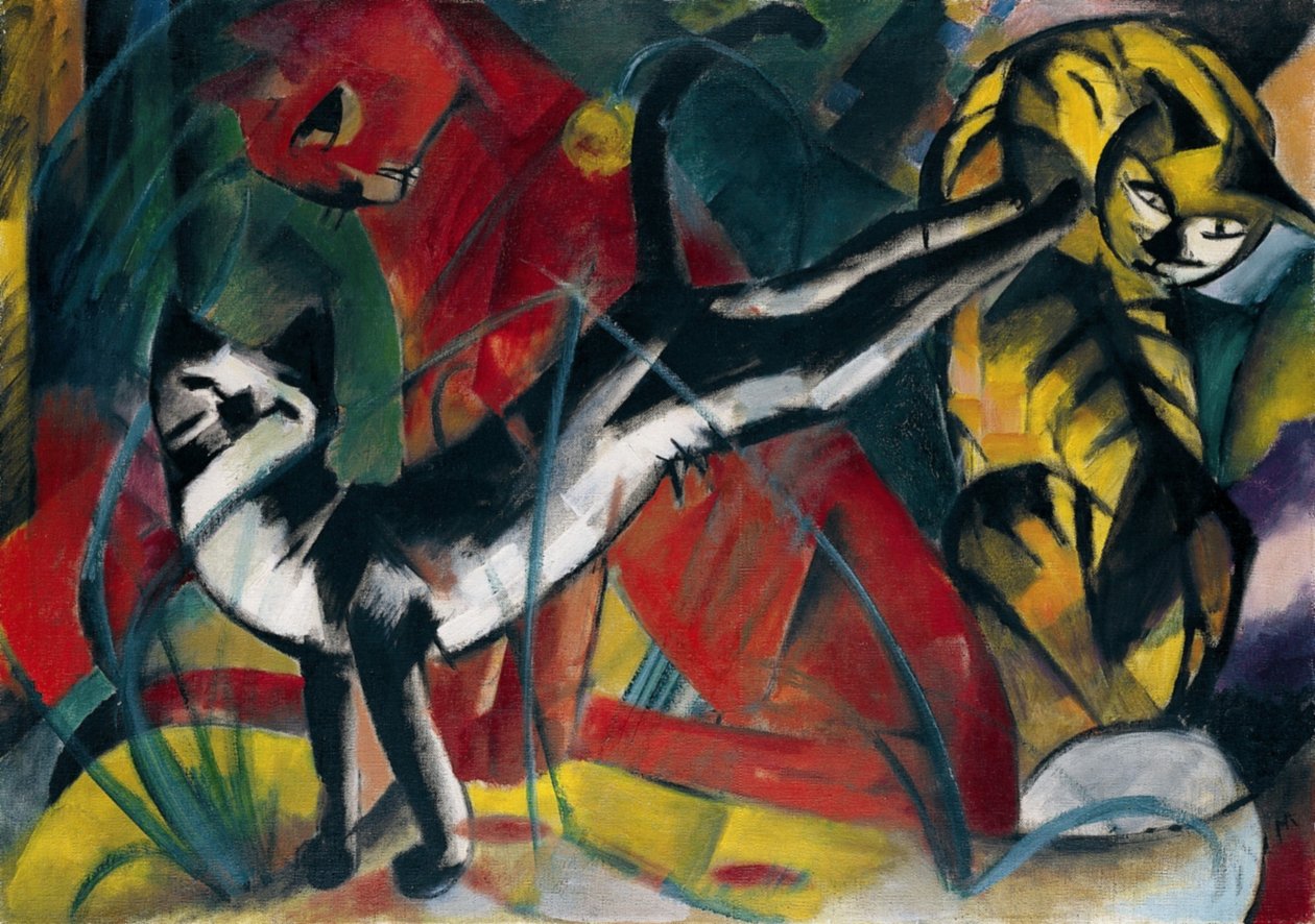 Tři velké kočky od Franz Marc