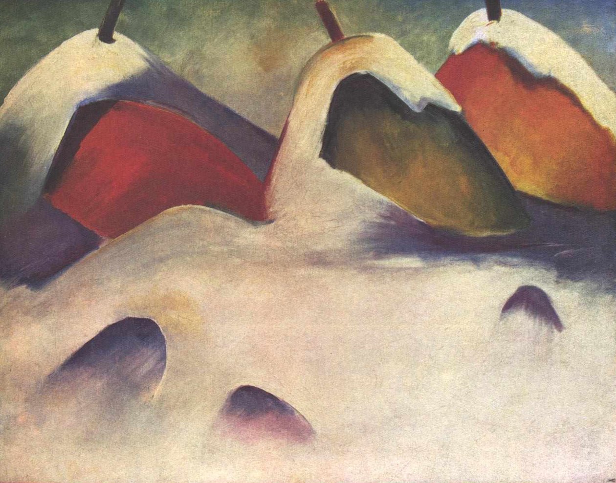 Dřepění ve sněhu od Franz Marc