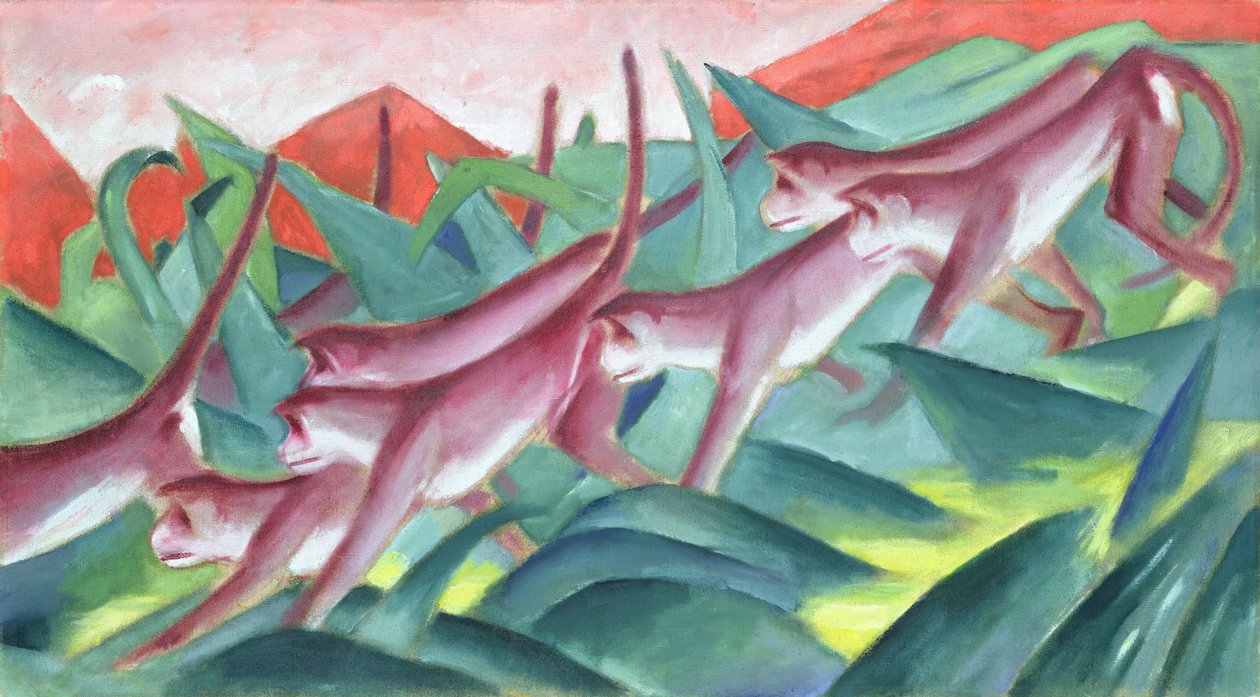 Monkey Frieze, 1911 od Franz Marc