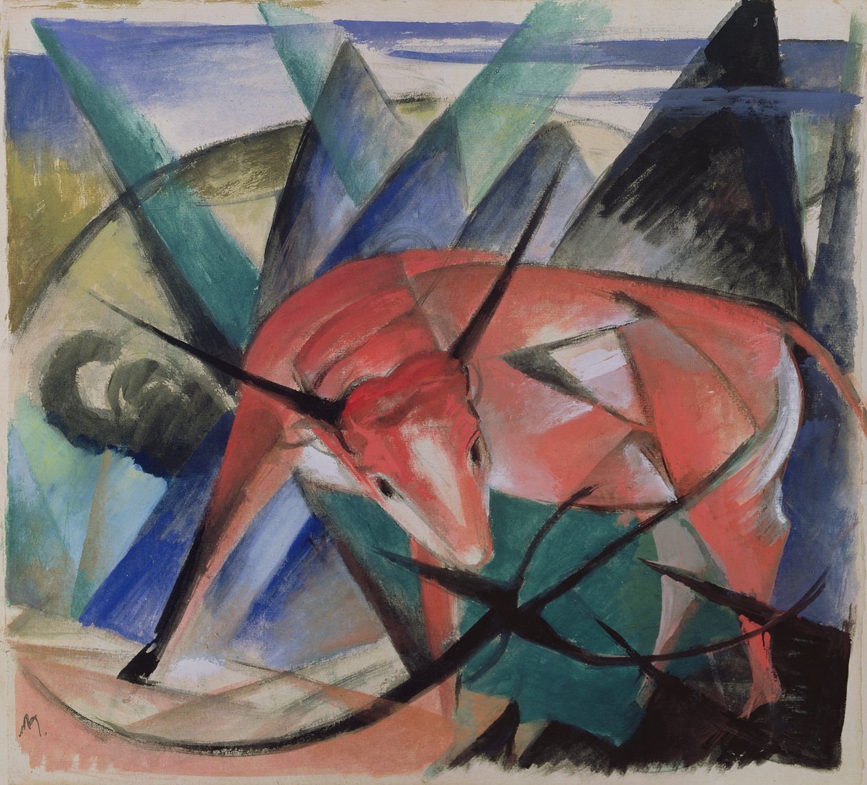červený býk od Franz Marc