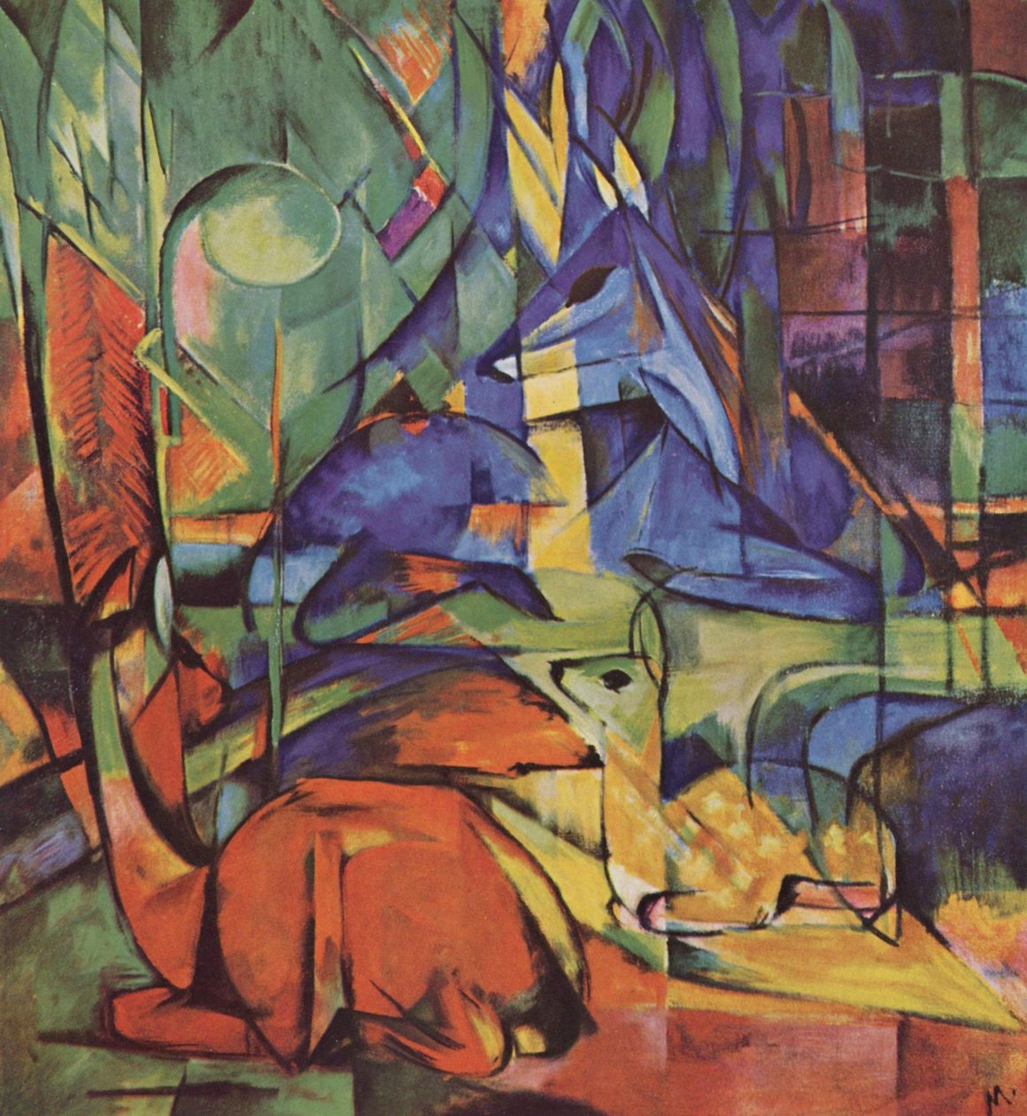 Jelen v lese od Franz Marc