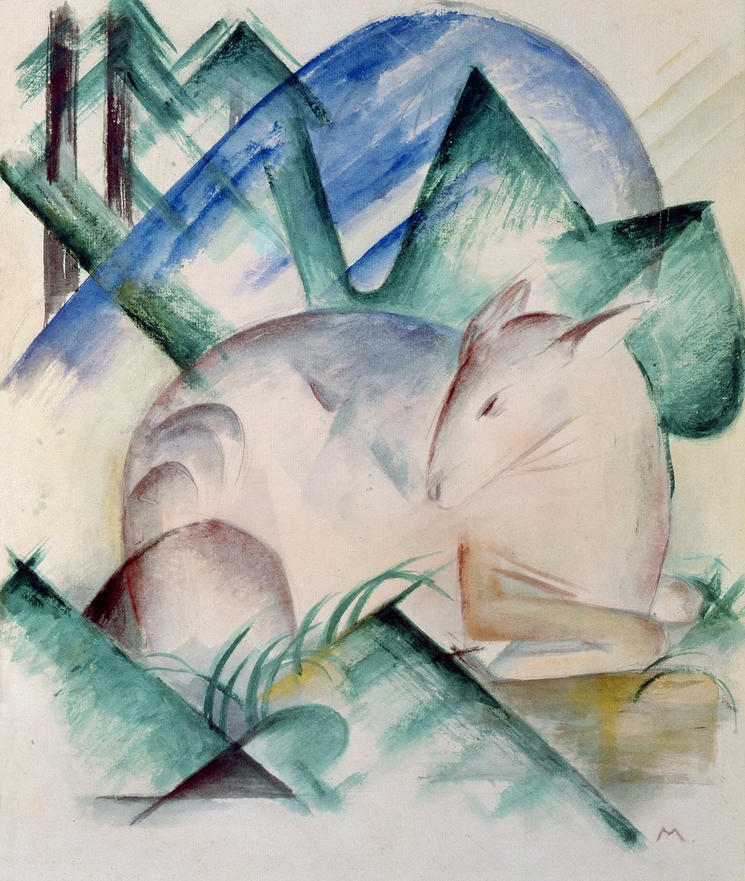 Spící jelen od Franz Marc