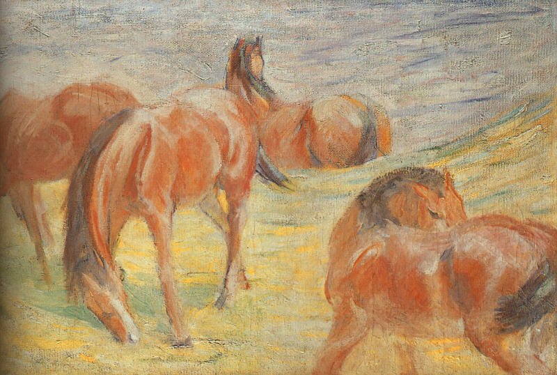 Pasoucí se koně od Franz Marc