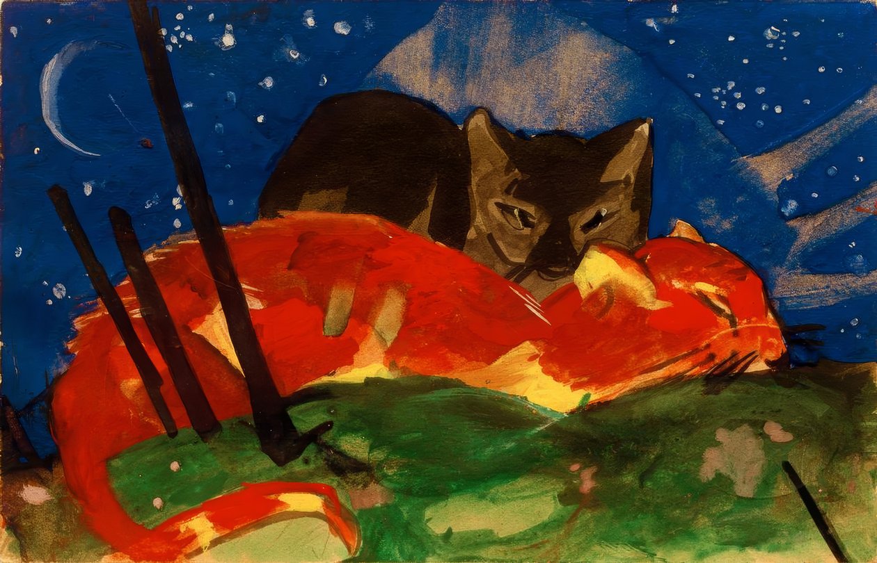 Dvě kočky od Franz Marc