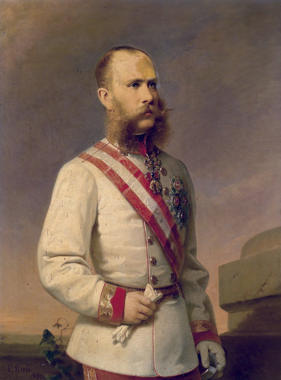 Císař František Josef I. Rakouský v uniformě s medailemi od Franz Russ the Younger
