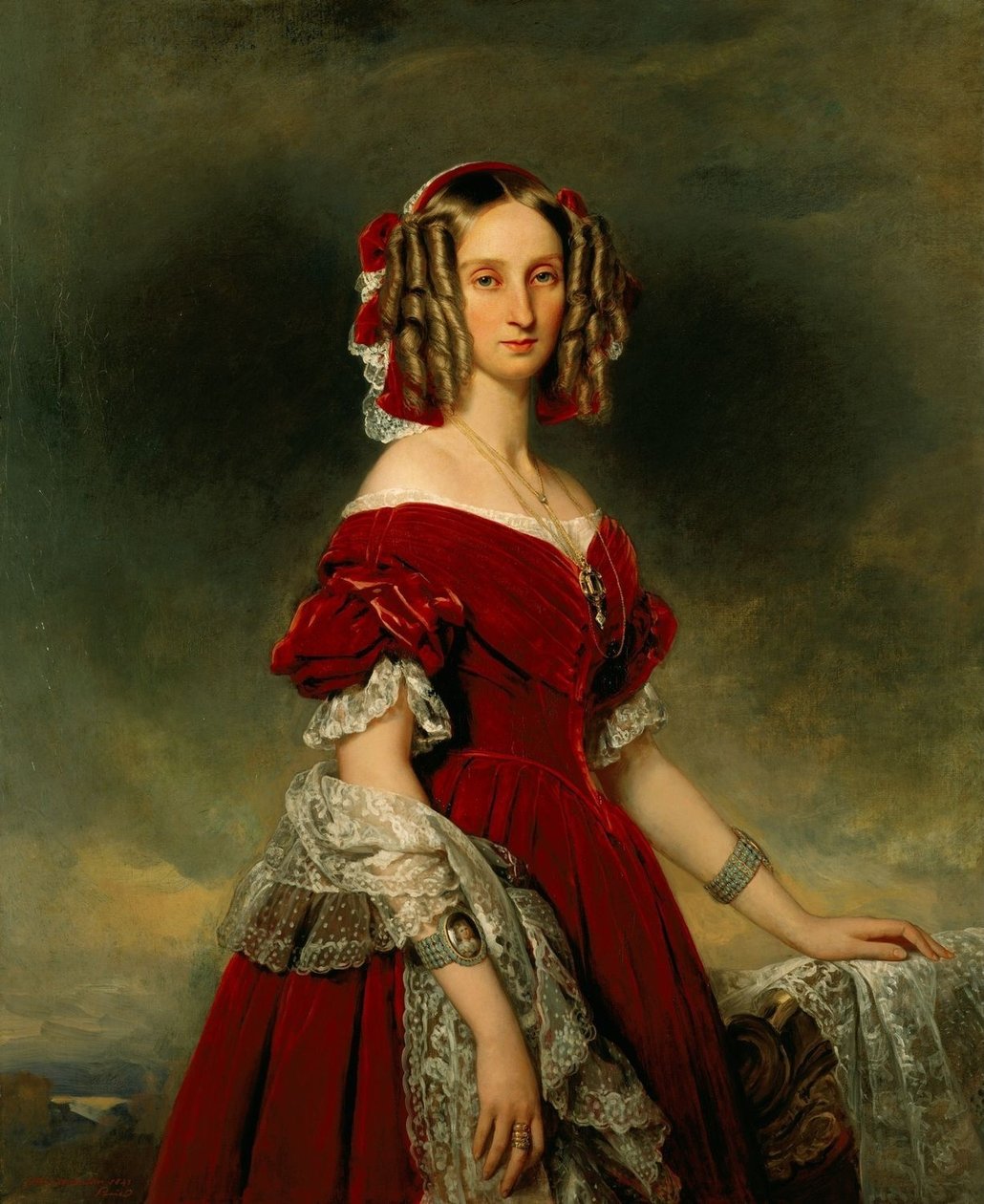 Portrét Louise z Orléans, královny Belgičanů od Franz Xaver Winterhalter