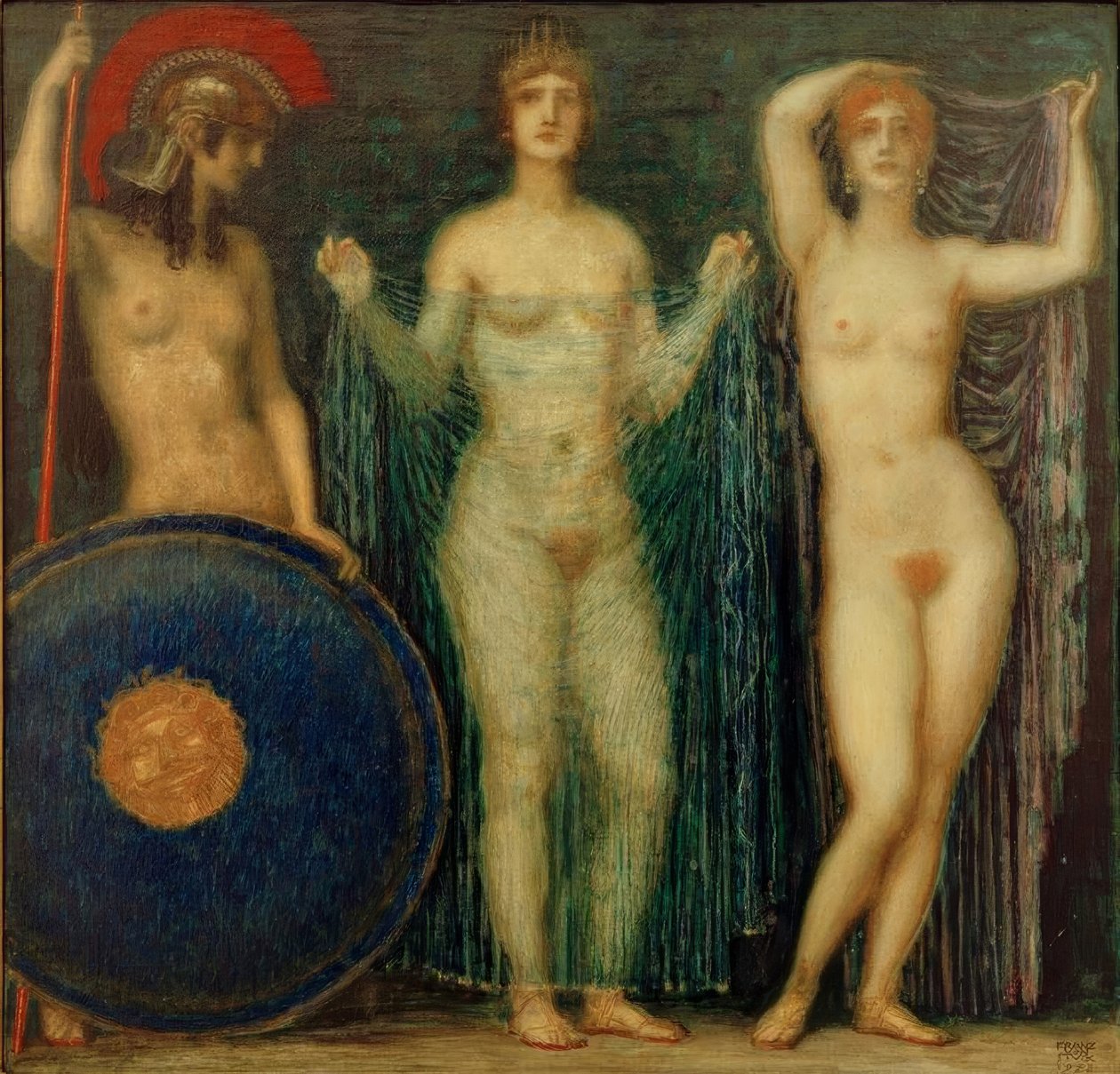 Tři bohyně Athéna, Héra a Afrodita od Franz von Stuck
